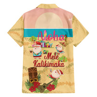 Aloha Hawaii Mele Kalikimaka Family Matching Off Shoulder Maxi Dress and Hawaiian Shirt Beachy Funny Santa Hawaiian Lei - Polynesian Pride
