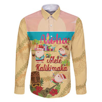 Aloha Hawaii Mele Kalikimaka Family Matching Off Shoulder Maxi Dress and Hawaiian Shirt Beachy Funny Santa Hawaiian Lei - Polynesian Pride