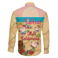 Aloha Hawaii Mele Kalikimaka Family Matching Off Shoulder Maxi Dress and Hawaiian Shirt Beachy Funny Santa Hawaiian Lei - Polynesian Pride