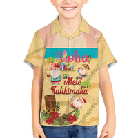 Aloha Hawaii Mele Kalikimaka Family Matching Off Shoulder Maxi Dress and Hawaiian Shirt Beachy Funny Santa Hawaiian Lei - Polynesian Pride
