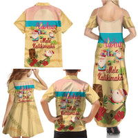 Aloha Hawaii Mele Kalikimaka Family Matching Summer Maxi Dress and Hawaiian Shirt Beachy Funny Santa Hawaiian Lei LT14 - Polynesian Pride