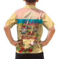 Aloha Hawaii Mele Kalikimaka Family Matching Tank Maxi Dress and Hawaiian Shirt Beachy Funny Santa Hawaiian Lei - Polynesian Pride