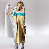 Aloha Hawaii Mele Kalikimaka Hooded Blanket Beachy Funny Santa Hawaiian Lei - Polynesian Pride