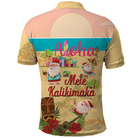 Aloha Hawaii Mele Kalikimaka Polo Shirt Beachy Funny Santa Hawaiian Lei - Polynesian Pride