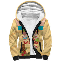 Aloha Hawaii Mele Kalikimaka Sherpa Hoodie Beachy Funny Santa Hawaiian Lei - Polynesian Pride