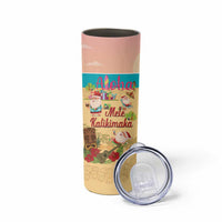 Aloha Hawaii Mele Kalikimaka Skinny Tumbler Beachy Funny Santa Hawaiian Lei - Polynesian Pride