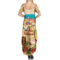 Aloha Hawaii Mele Kalikimaka Summer Maxi Dress Beachy Funny Santa Hawaiian Lei LT14 - Polynesian Pride