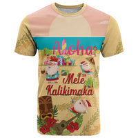 Aloha Hawaii Mele Kalikimaka T Shirt Beachy Funny Santa Hawaiian Lei LT14 Yellow - Polynesian Pride
