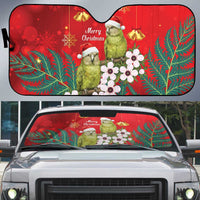 New Zealand Kakapo Christmas Auto Sun Shade Owl Parrot Santa Sliver Fern Manuka - Red - Polynesian Pride