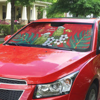New Zealand Kakapo Christmas Auto Sun Shade Owl Parrot Santa Sliver Fern Manuka - Red - Polynesian Pride