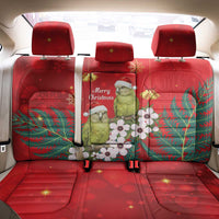 New Zealand Kakapo Christmas Back Car Seat Cover Owl Parrot Santa Sliver Fern Manuka - Red - Polynesian Pride