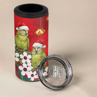New Zealand Kakapo Christmas 4 in 1 Can Cooler Tumbler Owl Parrot Santa Sliver Fern Manuka - Red - Polynesian Pride