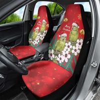 New Zealand Kakapo Christmas Car Seat Cover Owl Parrot Santa Sliver Fern Manuka - Red - Polynesian Pride
