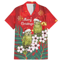 New Zealand Kakapo Christmas Family Matching Mermaid Dress and Hawaiian Shirt Owl Parrot Santa Sliver Fern Manuka - Red - Polynesian Pride