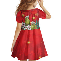 New Zealand Kakapo Christmas Family Matching Tank Maxi Dress and Hawaiian Shirt Owl Parrot Santa Sliver Fern Manuka - Red - Polynesian Pride