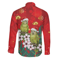 New Zealand Kakapo Christmas Family Matching Tank Maxi Dress and Hawaiian Shirt Owl Parrot Santa Sliver Fern Manuka - Red - Polynesian Pride