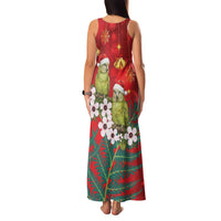 New Zealand Kakapo Christmas Family Matching Tank Maxi Dress and Hawaiian Shirt Owl Parrot Santa Sliver Fern Manuka - Red - Polynesian Pride