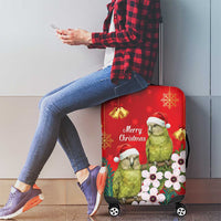 New Zealand Kakapo Christmas Luggage Cover Owl Parrot Santa Sliver Fern Manuka - Red - Polynesian Pride