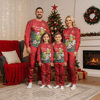 New Zealand Kakapo Christmas Pajama Set Owl Parrot Santa Sliver Fern Manuka - Red - Polynesian Pride