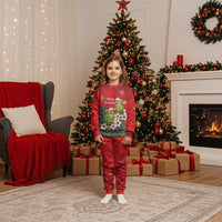 New Zealand Kakapo Christmas Pajama Set Owl Parrot Santa Sliver Fern Manuka - Red - Polynesian Pride