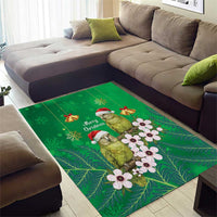 New Zealand Kakapo Christmas Area Rug Owl Parrot Santa Sliver Fern Manuka - Green - Polynesian Pride