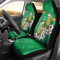 New Zealand Kakapo Christmas Car Seat Cover Owl Parrot Santa Sliver Fern Manuka - Green - Polynesian Pride