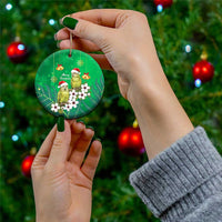 New Zealand Kakapo Christmas Ceramic Ornament Owl Parrot Santa Sliver Fern Manuka - Green - Polynesian Pride