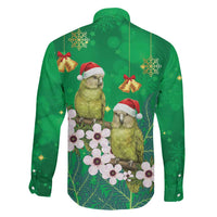 New Zealand Kakapo Christmas Family Matching Tank Maxi Dress and Hawaiian Shirt Owl Parrot Santa Sliver Fern Manuka - Green - Polynesian Pride
