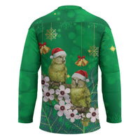 New Zealand Kakapo Christmas Hockey Jersey Owl Parrot Santa Sliver Fern Manuka - Green - Polynesian Pride