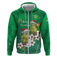 New Zealand Kakapo Christmas Hoodie Owl Parrot Santa Sliver Fern Manuka - Green - Polynesian Pride