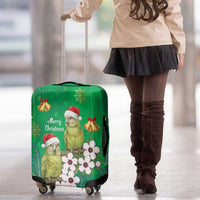 New Zealand Kakapo Christmas Luggage Cover Owl Parrot Santa Sliver Fern Manuka - Green - Polynesian Pride