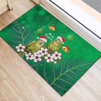 New Zealand Kakapo Christmas Rubber Doormat Owl Parrot Santa Sliver Fern Manuka - Green - Polynesian Pride