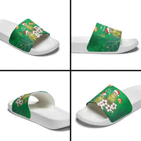 New Zealand Kakapo Christmas Slide Sandals Owl Parrot Santa Sliver Fern Manuka - Green - Polynesian Pride