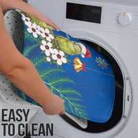 New Zealand Kakapo Christmas Bathroom Set Owl Parrot Santa Sliver Fern Manuka - Blue - Polynesian Pride