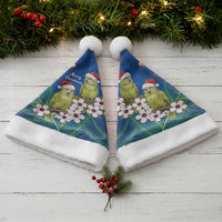 New Zealand Kakapo Christmas Santa Hat Owl Parrot Santa Sliver Fern Manuka - Blue - Polynesian Pride