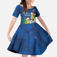 New Zealand Kakapo Christmas Family Matching Tank Maxi Dress and Hawaiian Shirt Owl Parrot Santa Sliver Fern Manuka - Blue - Polynesian Pride