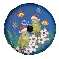 New Zealand Kakapo Christmas Spare Tire Cover Owl Parrot Santa Sliver Fern Manuka - Blue - Polynesian Pride
