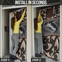 Kia Ora New Zealand Door Cover Aotearoa Proud Maori Silver Fern - Polynesian Pride