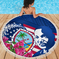 Guam Martin Luther King Jr Day Beach Blanket I Have A Dream Guahan Seal With Bougainvillea LT14 - Polynesian Pride