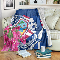 Guam Martin Luther King Jr Day Blanket I Have A Dream Guahan Seal With Bougainvillea LT14 - Polynesian Pride
