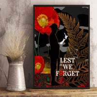 New Zealand ANZAC Day Canvas Wall Art Lest We Forget Silver Fern With Camouflage LT14 - Polynesian Pride