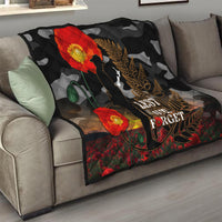 New Zealand ANZAC Day Quilt Lest We Forget Silver Fern With Camouflage LT14 - Polynesian Pride