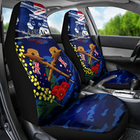 Australia And New Zealand ANZAC Day Car Seat Cover Lest We Forget Silver Fern With Golden Wattle LT14 - Polynesian Pride