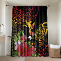 Hawaii Iwa Bird Bathroom Set Great Frigatebird Kanaka Tropical Hippie Style LT14 Shower Curtain Only Black - Polynesian Pride