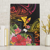 Hawaii Iwa Bird Canvas Wall Art Great Frigatebird Kanaka Tropical Hippie Style LT14 Without Frame Black - Polynesian Pride