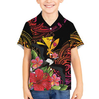 Hawaii Iwa Bird Family Matching Puletasi and Hawaiian Shirt Great Frigatebird Kanaka Tropical Hippie Style - Polynesian Pride