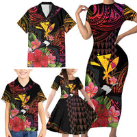Hawaii Iwa Bird Family Matching Short Sleeve Bodycon Dress and Hawaiian Shirt Great Frigatebird Kanaka Tropical Hippie Style - Polynesian Pride