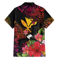Hawaii Iwa Bird Family Matching Short Sleeve Bodycon Dress and Hawaiian Shirt Great Frigatebird Kanaka Tropical Hippie Style - Polynesian Pride