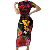 Hawaii Iwa Bird Family Matching Short Sleeve Bodycon Dress and Hawaiian Shirt Great Frigatebird Kanaka Tropical Hippie Style - Polynesian Pride