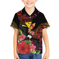 Hawaii Iwa Bird Family Matching Tank Maxi Dress and Hawaiian Shirt Great Frigatebird Kanaka Tropical Hippie Style - Polynesian Pride